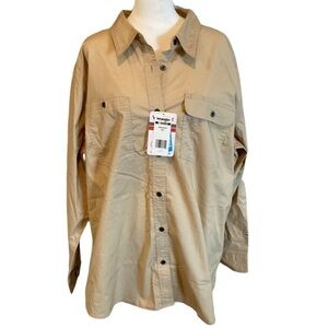 Wrangler for Women. Riggs workwear. Size 3XL. Tan vented workshirt.